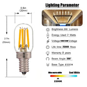 Vintage clear glass led tubular bulb with three yellow filaments and silver screw base for e12 e14 dimmable lighting