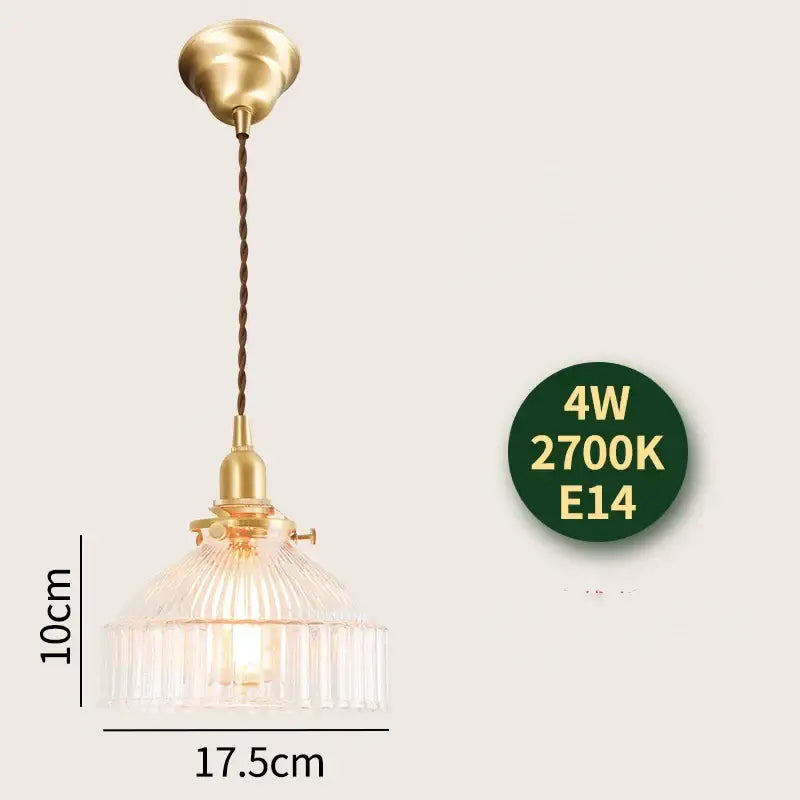 Vintage clear and red glass pendant light brass fixture with ribbed glass shade and twisted brown cord decorbites glass lamp