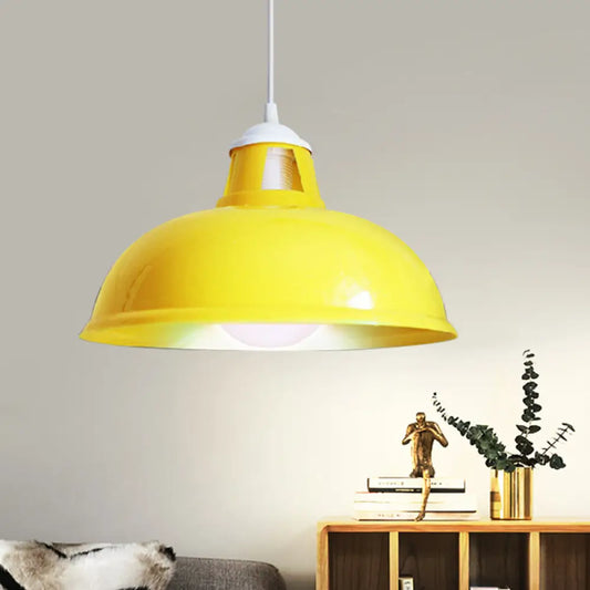 Vintage Coin Pattern Pendant Light with Acrylic Shade - 1 Bulb Ceiling Fixture for Restaurant (Red/Yellow/Green)