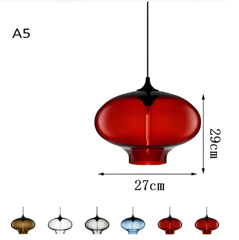 Red glass colorful glass chandelier light with sleek rounded design and black metal fixture for living room decorbites decor