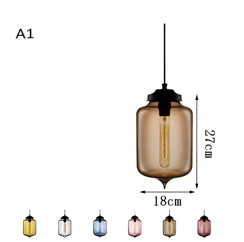 A vintage colorful glass chandelier light with an amber glass pendant and black metal hardware for living room decorbites colorful glass