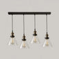 Vintage Cone Clear Glass Multi Pendant Light Fixture: 3/4/5-Light Hanging Lamp in Black