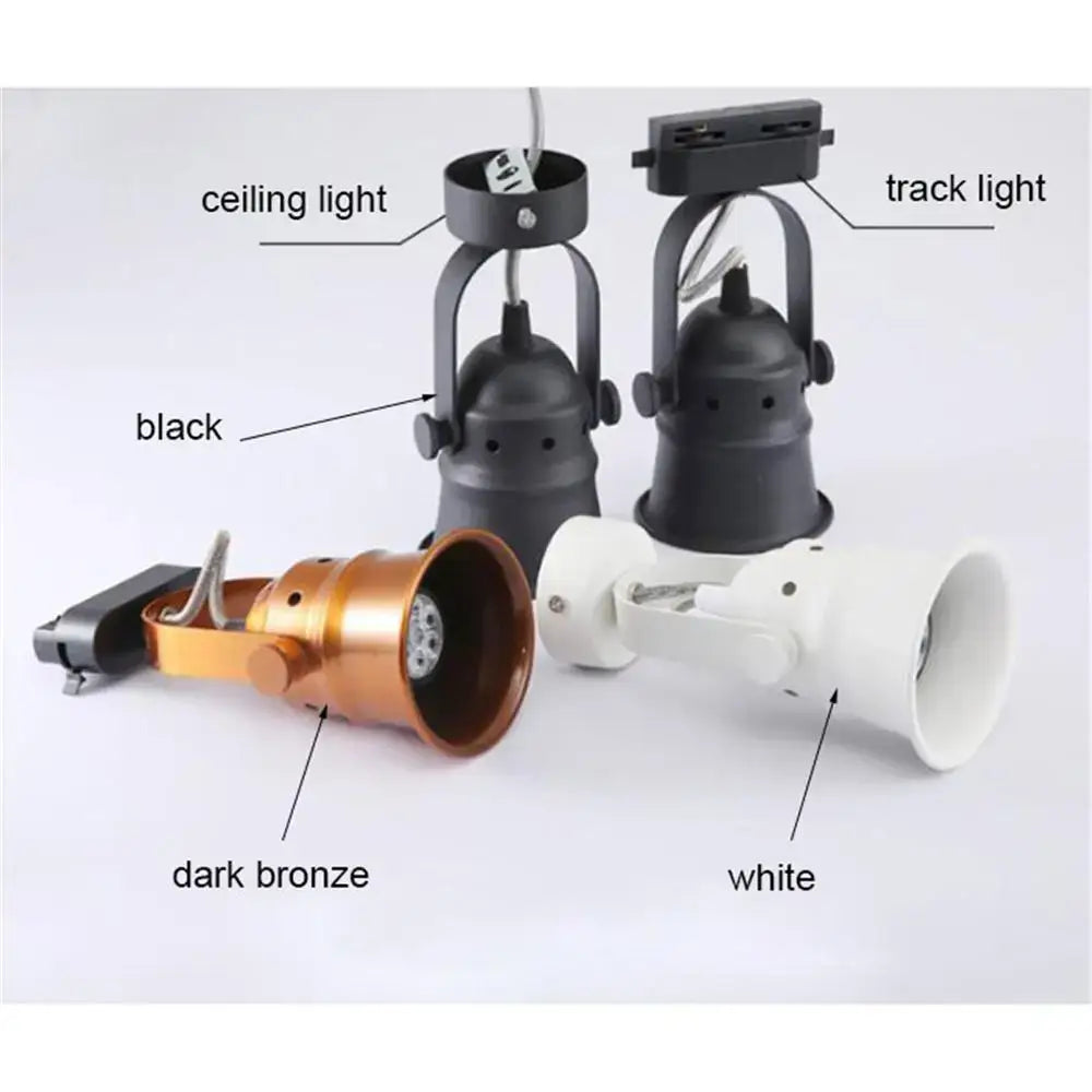 Vintage copper and black gu10 led track light with black dark bronze and white adjustable heads for kitchen decorbites gu10 led