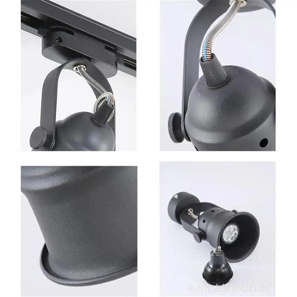 Black matte finish adjustable track light with flexible gooseneck and gu10 led bulb for decorbites gu10 led spotlight use
