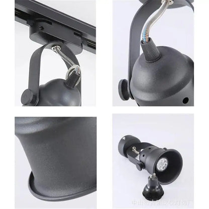Black matte finish adjustable track light with flexible gooseneck and gu10 led bulb for decorbites gu10 led spotlight use