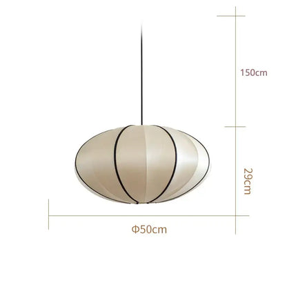 Vintage cream danish fabric pendant lamp with oval shape black segmented trim and sleek hanging cord for dining room decorbites danish fabric