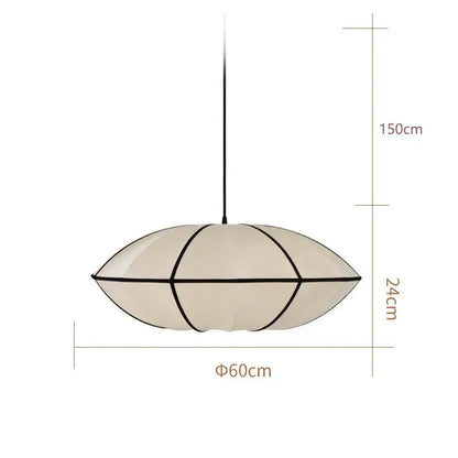 Vintage cream danish fabric pendant lamp with oval shape black lines and thin cord for dining room decorbites danish fabric