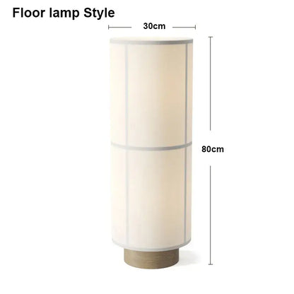Cream-colored fabric hashira cluster pendant light with wooden base and subtle vertical lines for dining room decorbites pendant light