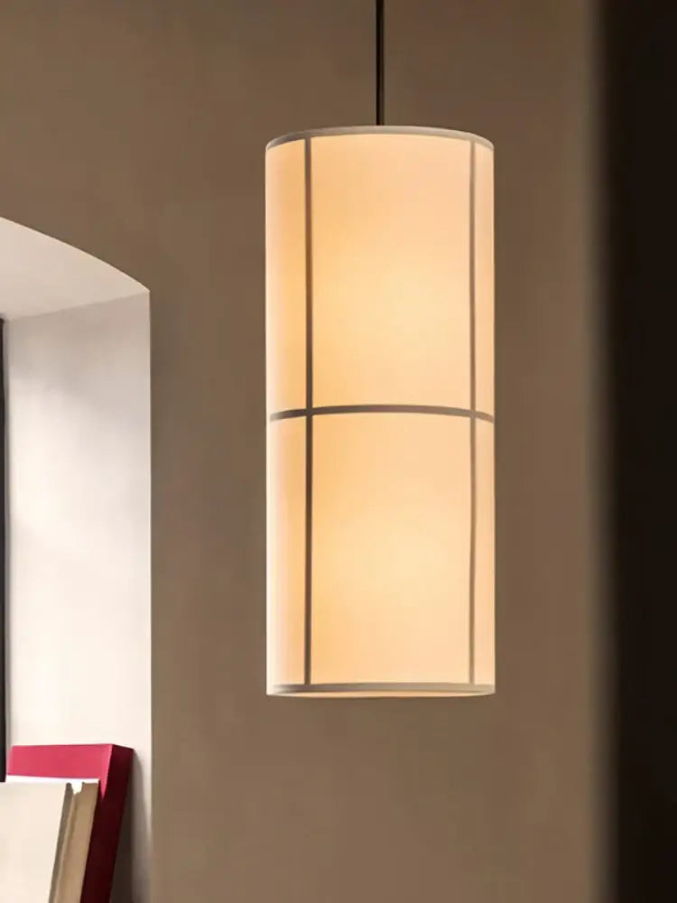 Vintage cream fabric hashira cluster pendant light with warm glow and subtle lines for dining room decorbites hashira cluster