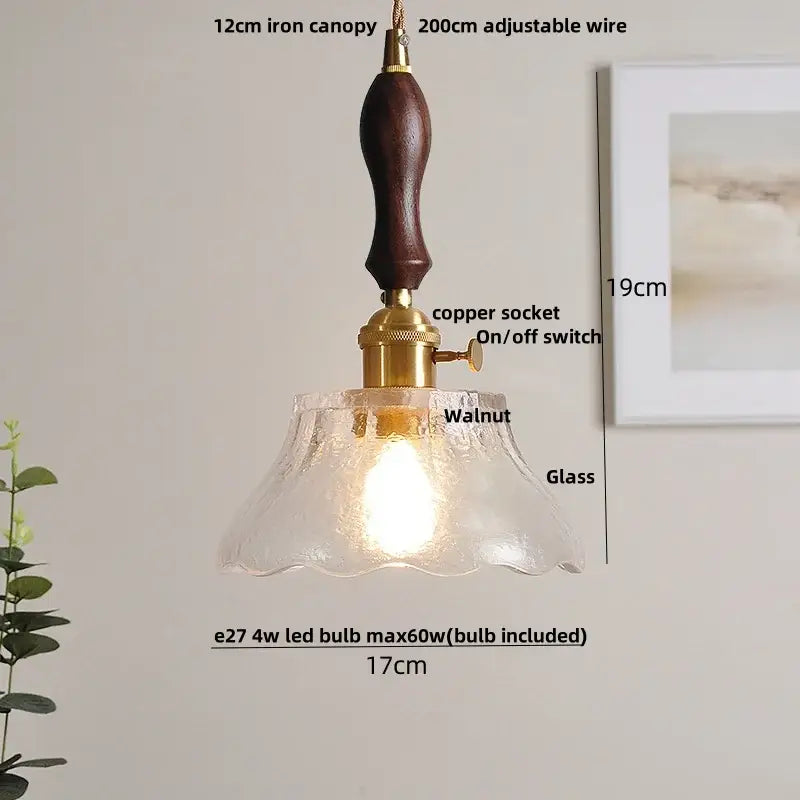 Vintage cream glass and brass adjustable led pendant light with dark walnut handle ideal for pendant lights decorbites adjustable led