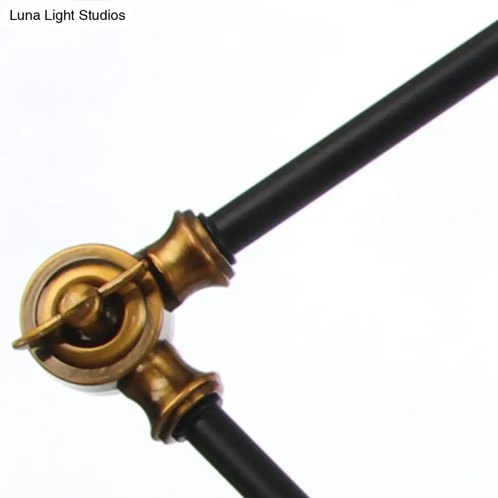 Vintage Diamond Shade Table Lamp: Amber/Clear Glass, Adjustable Arm - Black/Brass