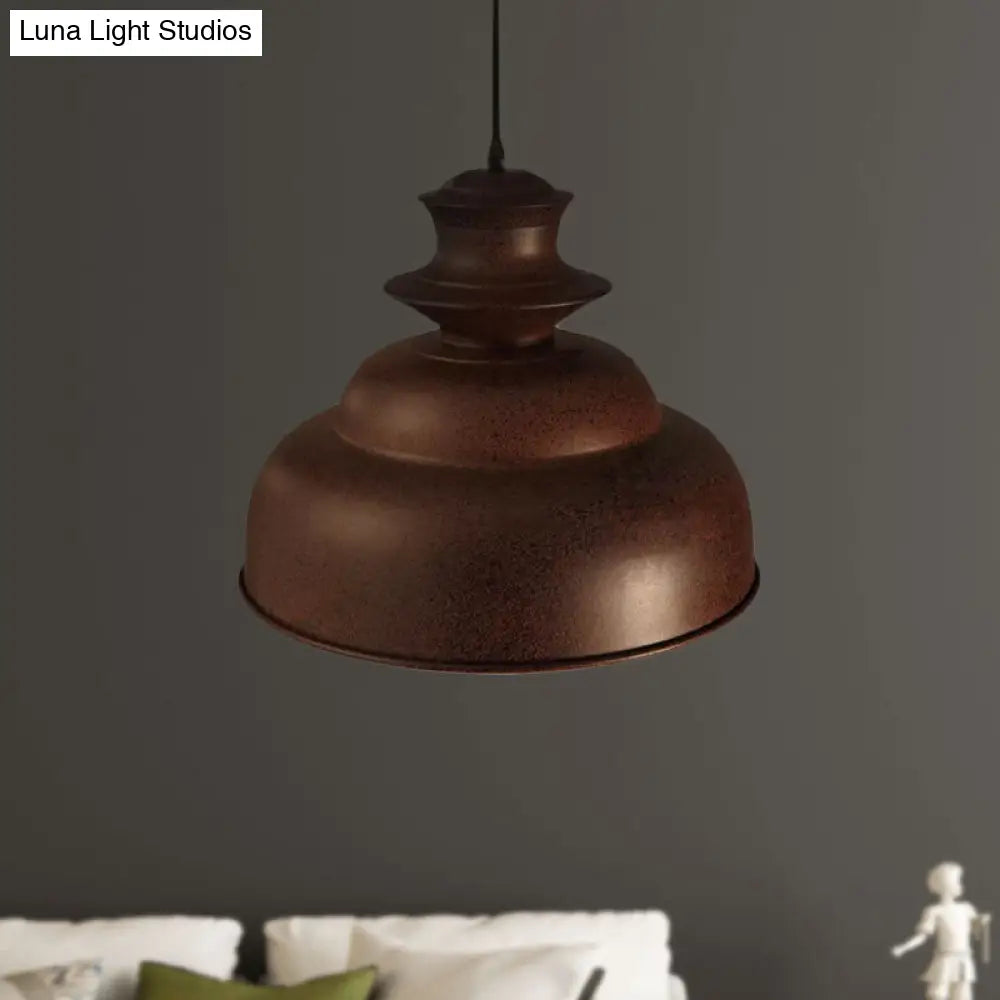 Vintage Double Bubble Pendant Light - Stylish Bronze Metal Ceiling Pendant (Indoor)
