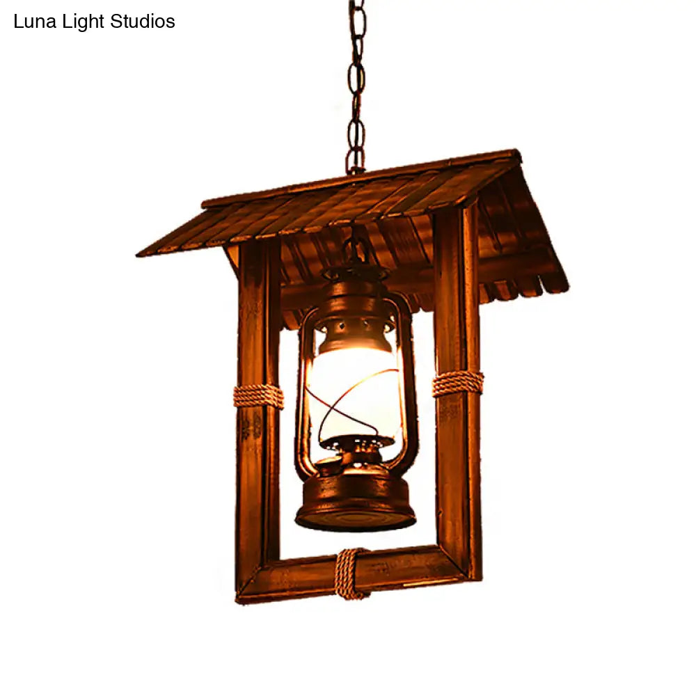 Vintage Fish-Shaped Pendant Light with Opal Glass in Weathered Copper