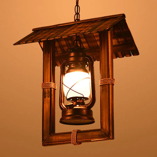 Vintage Fish-Shaped Pendant Light with Opal Glass in Weathered Copper