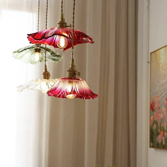 Vintage Flower Glass Pendant Light - Decorbites