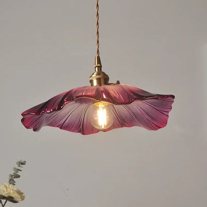 Vintage Flower Glass Pendant Light Fixture - Decorbites