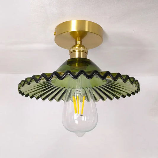 DecorBites™ DecorBites™ Vintage Glass Ceiling Light with Brass Lamp Holder - Corridor Lighting Fixture