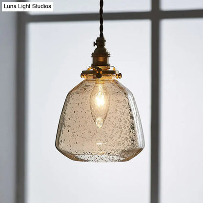 Vintage Glass Pendant Hanging Lamp - Single Bulb Restaurant Lighting