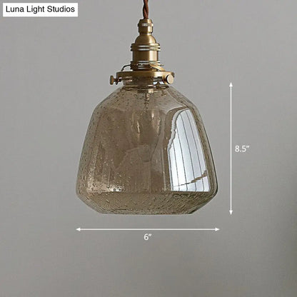 Vintage Glass Pendant Hanging Lamp - Single Bulb Restaurant Lighting