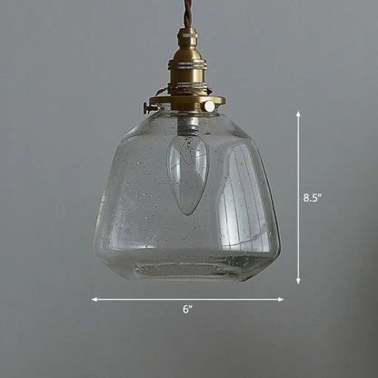 Vintage Glass Pendant Hanging Lamp - Single Bulb Restaurant Lighting