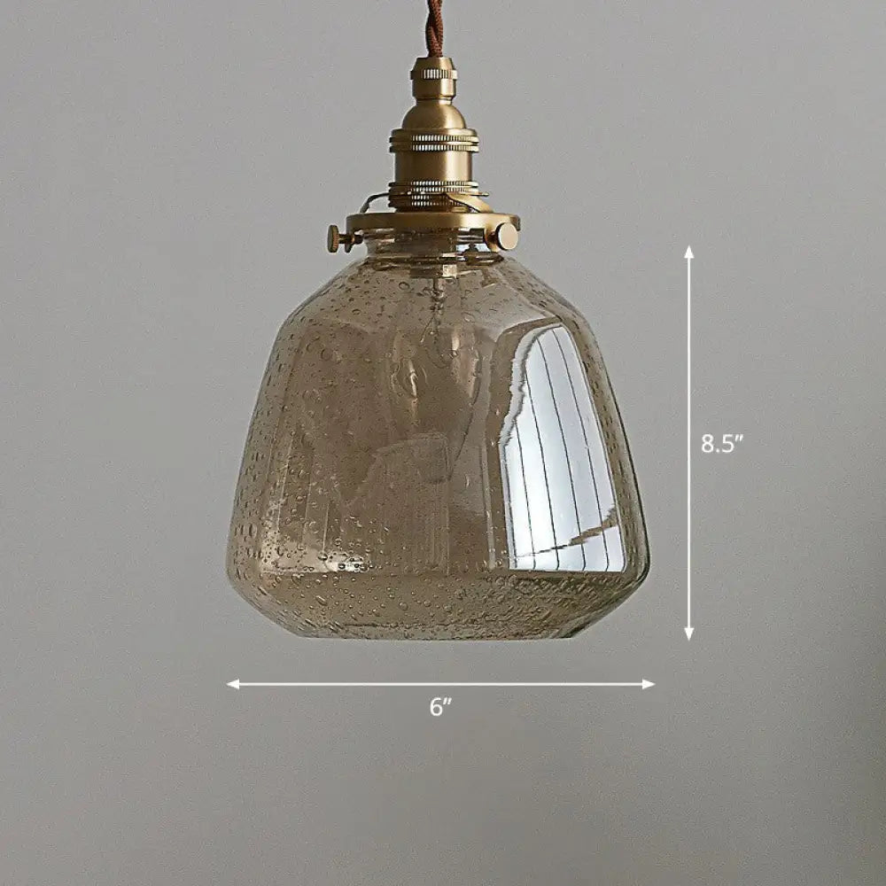 Vintage Glass Pendant Hanging Lamp - Single Bulb Restaurant Lighting