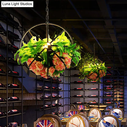 Vintage Global Rose Chandelier - 4-Bulb LED Pendant Light in Black