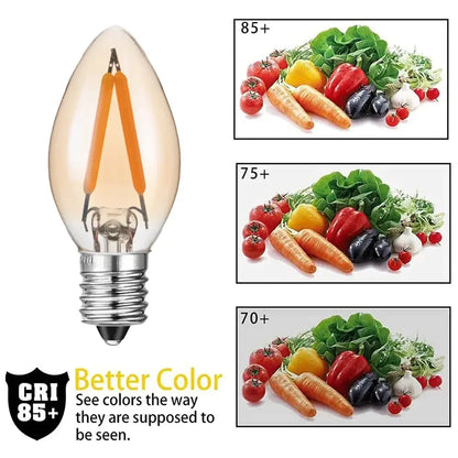 Clear glass vintage gold dimmable led filament edison candle light bulb with warm orange filament and silver base