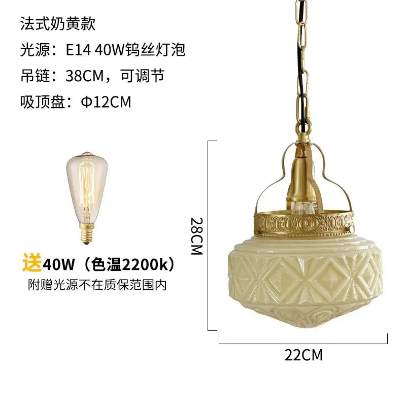 Cream-colored french-style pendant light with textured gold lustre glass and gold-toned metal hardware for dining room decorbites gold lustre