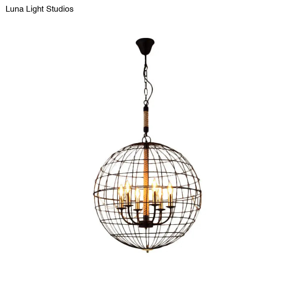 Vintage Golden Iron Hanging Lamp with Globe Shape - 3/4/6 Lights - Stylish Dining Room Ceiling Fixture