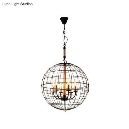 Vintage Golden Iron Hanging Lamp with Globe Shape - 3/4/6 Lights - Stylish Dining Room Ceiling Fixture