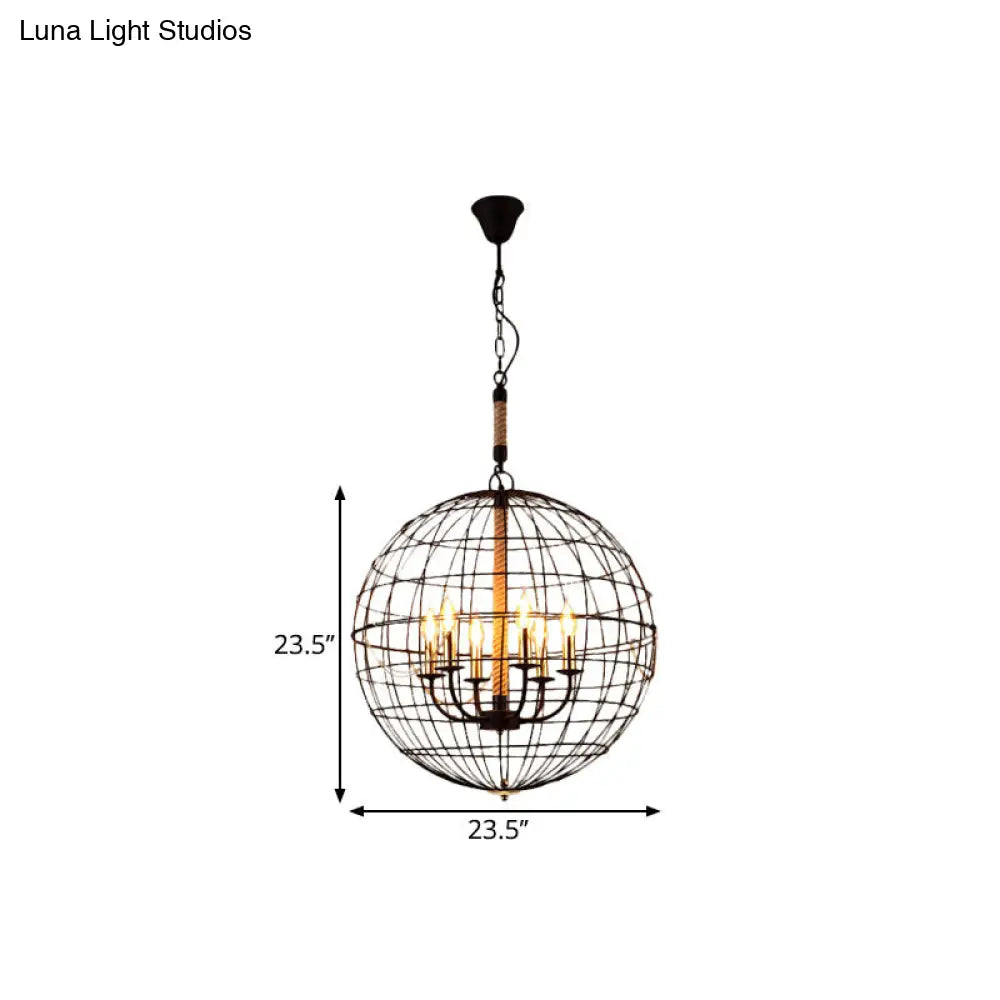 Vintage Golden Iron Hanging Lamp with Globe Shape - 3/4/6 Lights - Stylish Dining Room Ceiling Fixture