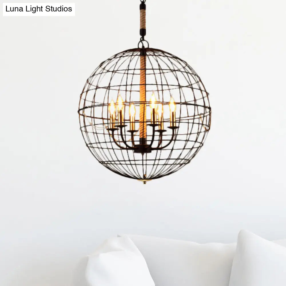 Vintage Golden Iron Hanging Lamp with Globe Shape - 3/4/6 Lights - Stylish Dining Room Ceiling Fixture