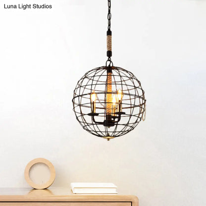 Vintage Golden Iron Hanging Lamp with Globe Shape - 3/4/6 Lights - Stylish Dining Room Ceiling Fixture