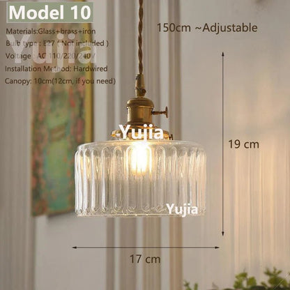 Vintage Green Glass Pendant Light With Brass Details - Decorbites
