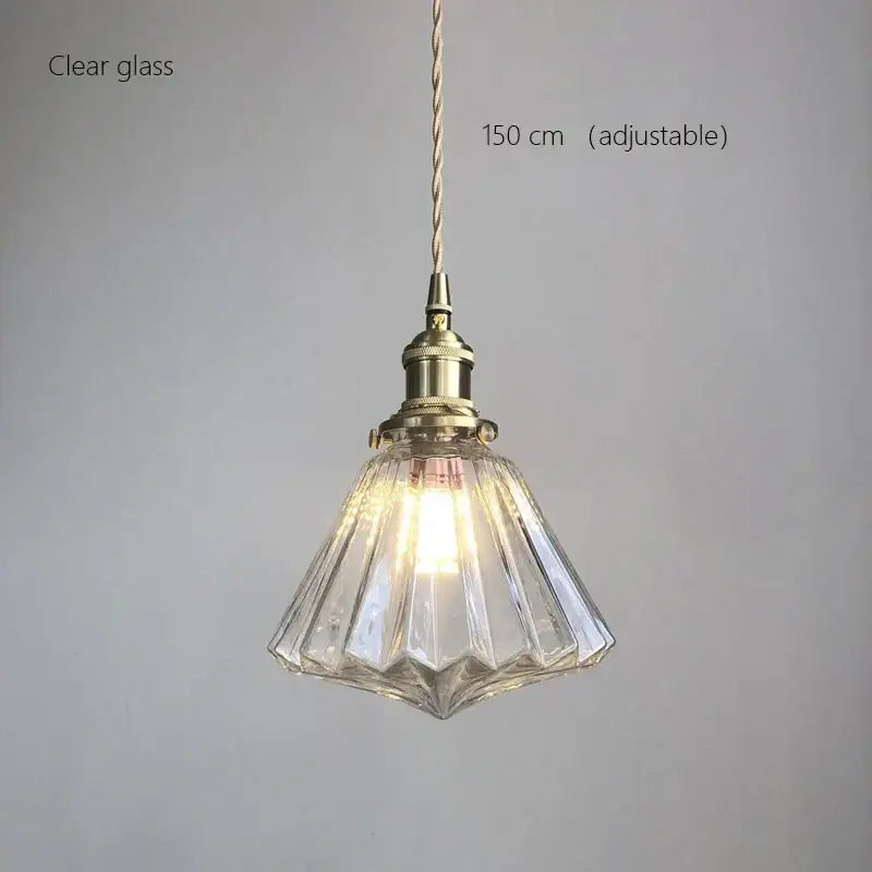 Vintage green ribbed glass brass pumpkin led pendant light with clear glass and decorbites brass pumpkin adjustable cord