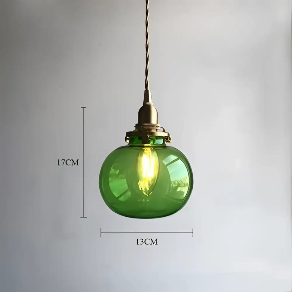 Vintage green ribbed glass pendant light with brass pumpkin led fixture and twisted cord for bedroom decorbites brass pumpkin