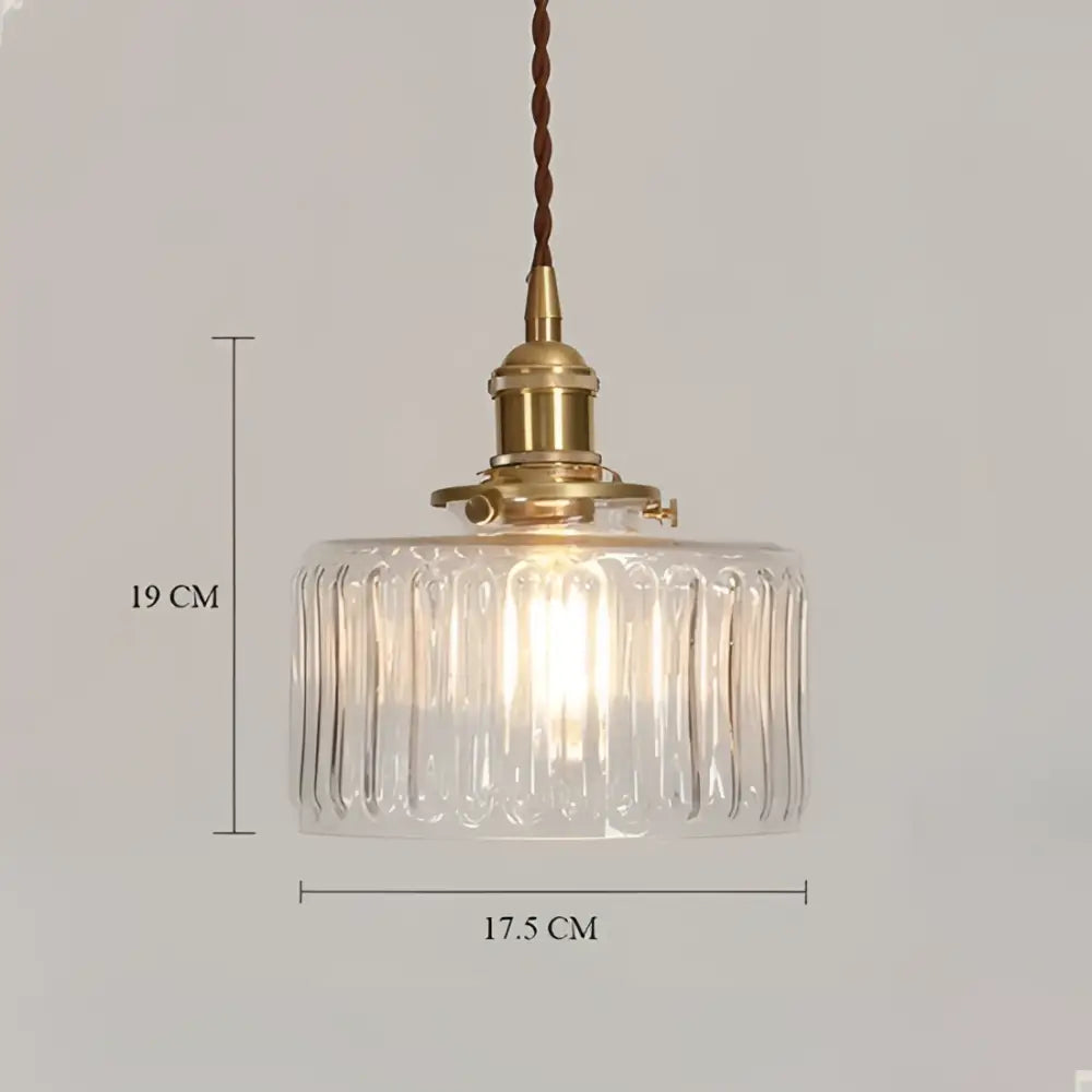 Vintage green ribbed glass brass pumpkin led pendant light with vertical ridges brass hardware and twisted cord