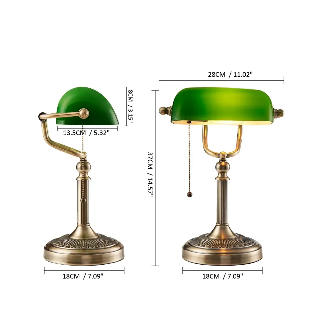 Vintage green and white glass bankers desk lamp with brass ornate base suitable for bedroom decorbites glass bankers decor
