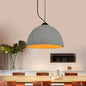 Vintage Grey Cement Mini Pendant Lamp - Dome/Oval Ceiling Light, 1-Light, 6"/10" Width