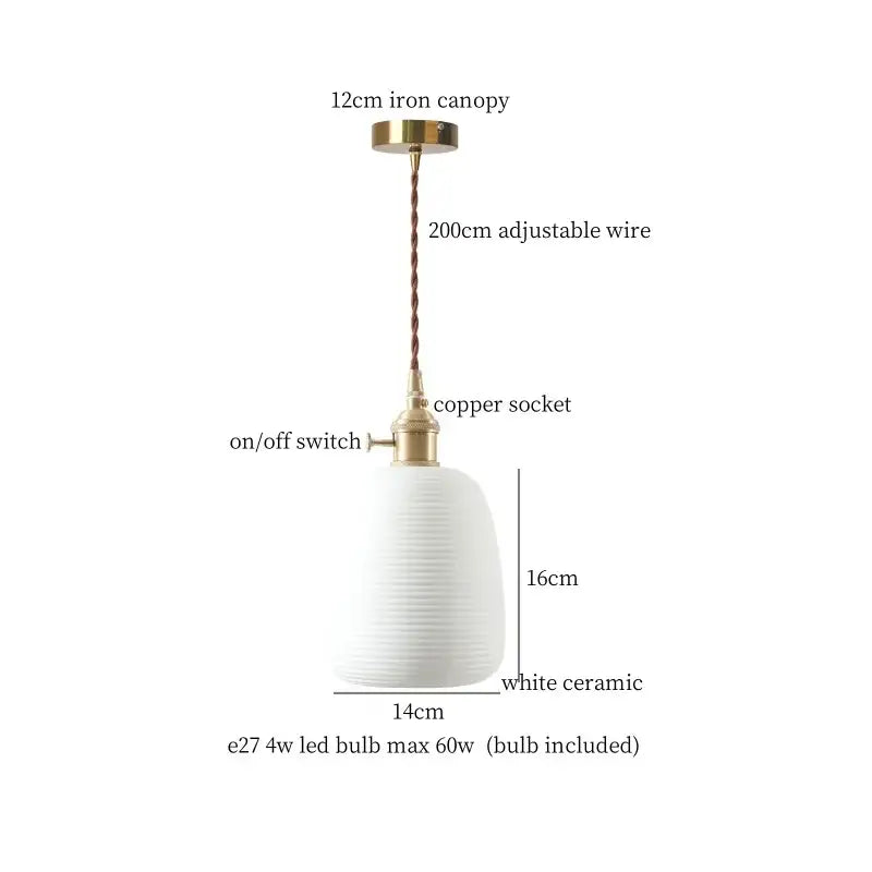 Vintage hexagonal red and green decorbites ceramic led pendant light with white ribbed ceramic led pendant and brass accents