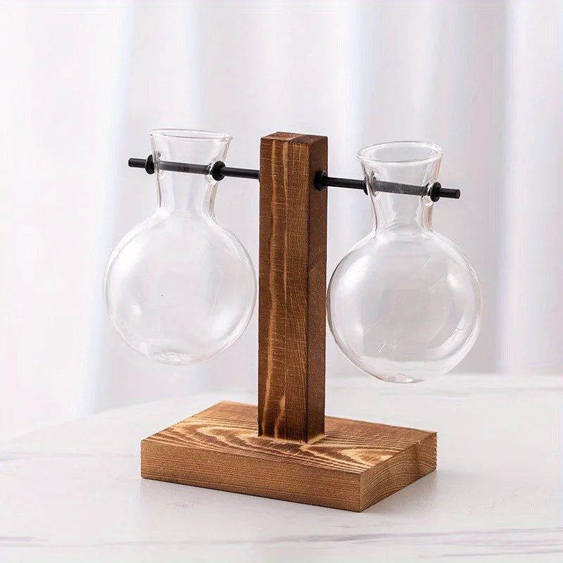 Vintage hydroponic glass vase for desktop plant propagation - Vase