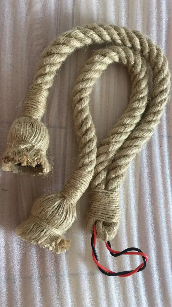 Natural beige twisted hemp rope with frayed knotted ends for vintage industrial beige hemp rope pendant lights decor
