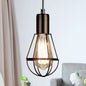 Vintage Industrial Black Metal Cage Pendant Light - 1 Head Living Room Lamp