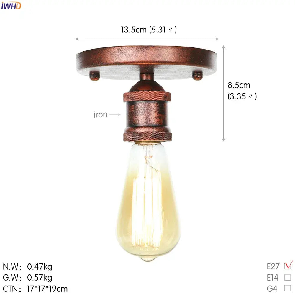 Vintage industrial black metal ceiling lamp with copper finish and clear glass bulb for living room decorbites decorbites black metal vintage