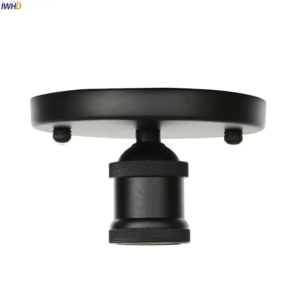 Black metal vintage industrial-style ceiling lamp with matte finish and knurled adjustment collar for living room decorbites black metal