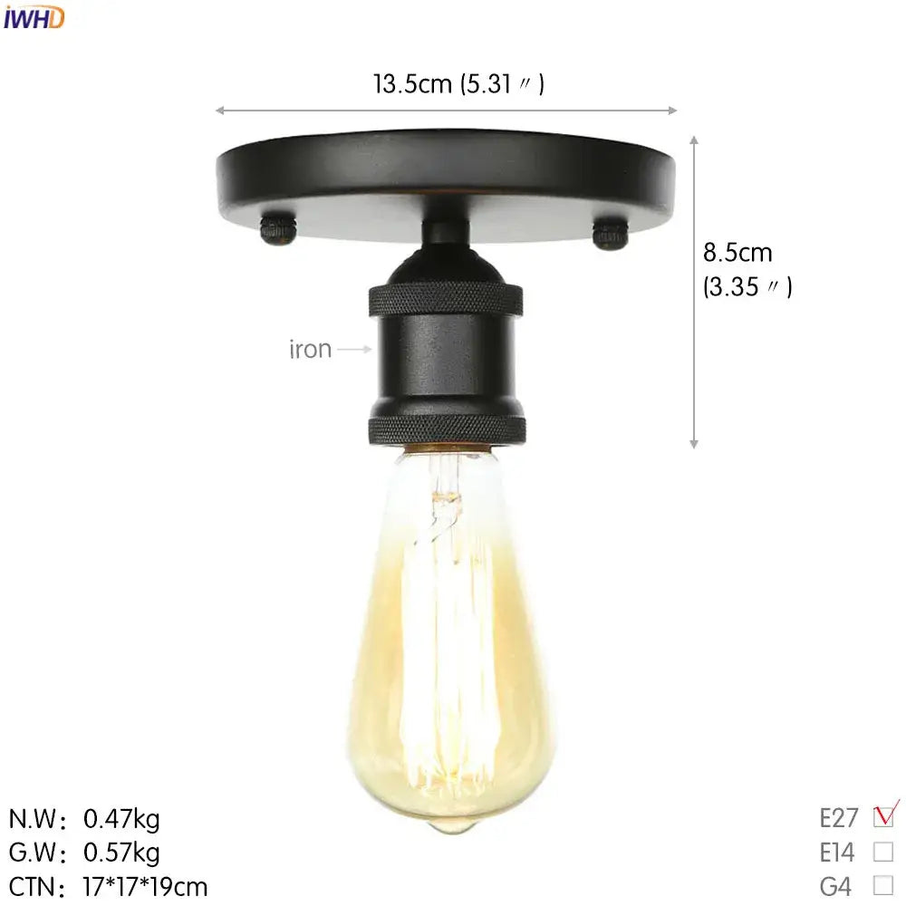 Black metal vintage industrial ceiling lamps with edison bulb for living room decor featuring decorbites black metal design