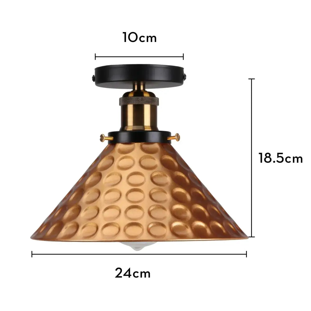 Vintage industrial flush mount light featuring copper hammered glass with black base and brass accents for kitchen decorbites industrial flush
