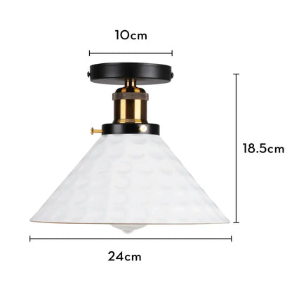 Vintage industrial flush mount light in black and bronze with a white textured glass pendant for kitchen decorbites industrial flush