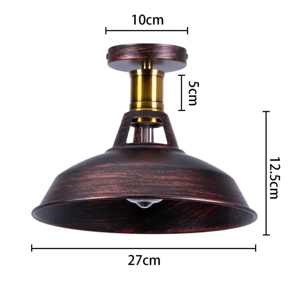 Vintage industrial flush mount light in black and bronze with dark bronze distressed metal and brass accents for kitchen decorbites industrial flush