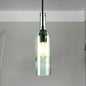 Vintage Industrial Hanging Pendant Light with Wine Bottle Shade - Glass Brown/Blue, 1 Light